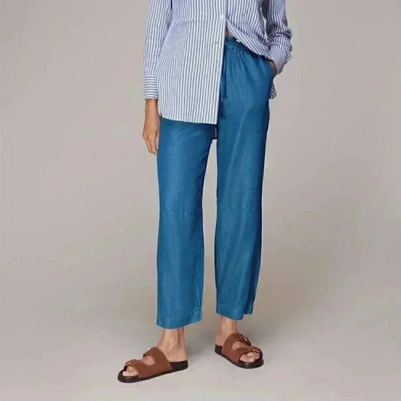 Whistles Lucy Chambray Barrel Trouser 12 - Picture 1 of 11